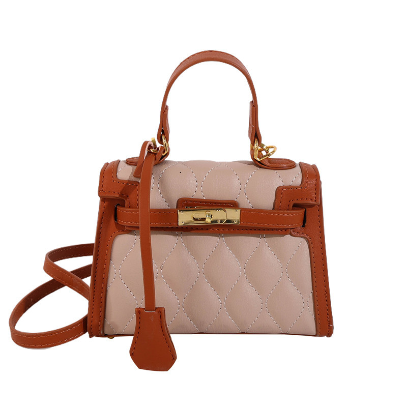 Bolsos transfronterizos para mujer 2024 nuevo bolso de hombro de todo fósforo de moda de nicho bolso de mensajero de color de contraste de rombo de textura de alta calidad