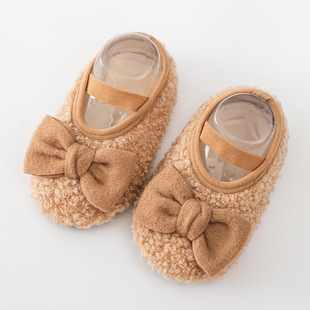 [2413 Repo] Baby Floor Shoes Baby Socks Teddy Suede Thickened Non-slip Indoor