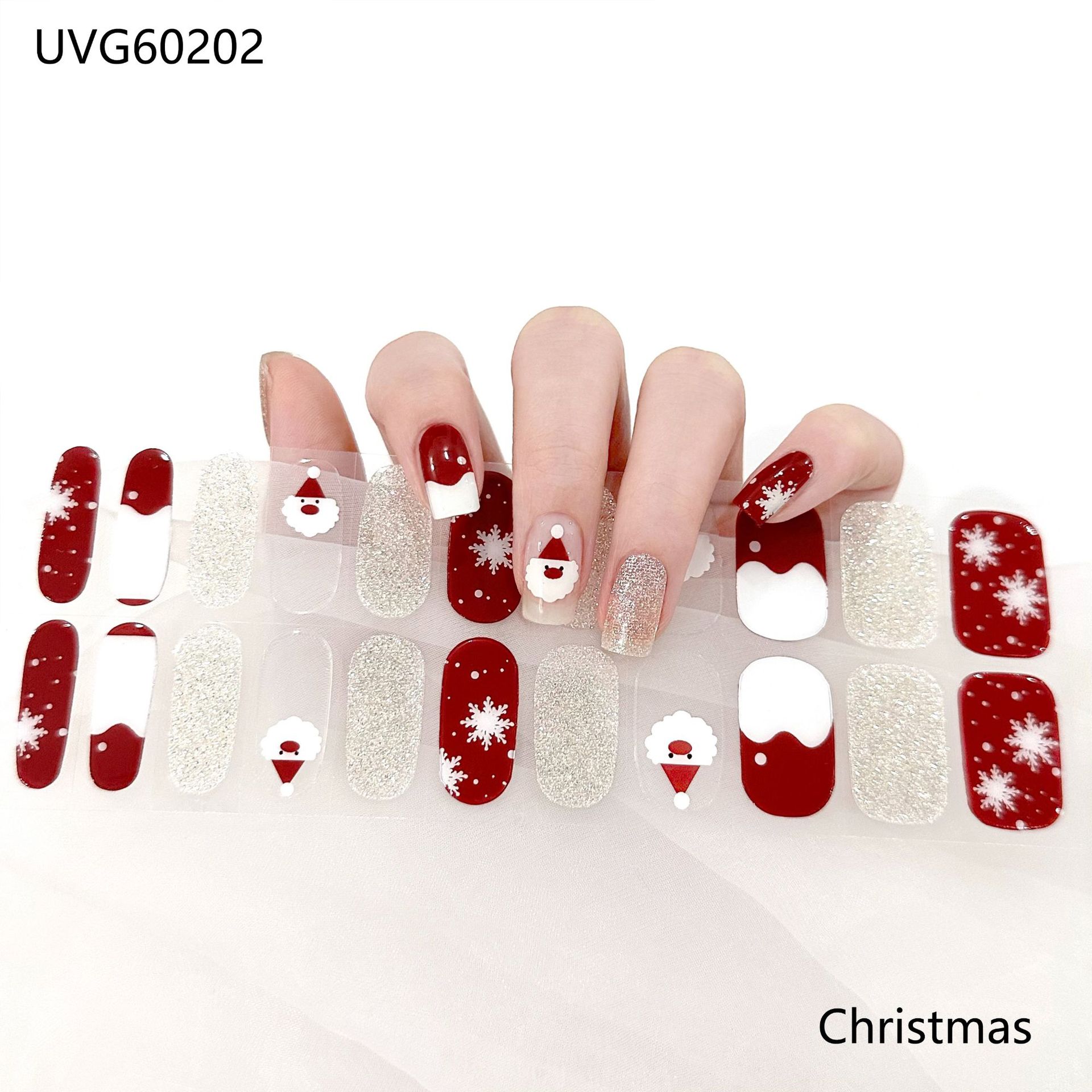 Pegatinas de uñas de gel UV transparentes efecto hielo, semicuradas, con lámina dorada, fototerapia, efecto película de aceite