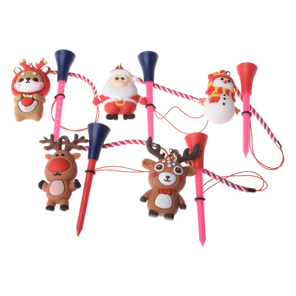 Golf asiento plástico bola uñas Golf camisetas con cuerda anti-perdida con PVC dibujos animados escala bola tee