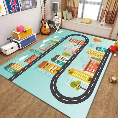 Avtomobil döşəmə paspasları — Carpet Floor Mat City Traffic - light-blue-19-80x-120cm