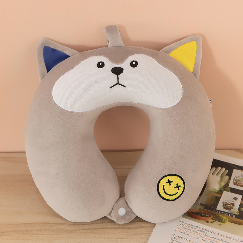 Almohada en forma de U de negocios, almohada para el almuerzo de oficina, viaje de negocios, almohada para el cuello de rebote lento, almohada en forma de U de espuma con memoria de joroba