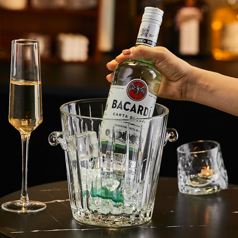 Vidrio de cristal creativo barril de hielo de cerveza de vino tinto barril de hielo europeo gran barril de champán