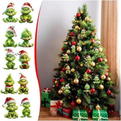 国境を越えた新製品漫画グリーン奇赤ちゃん自動車ストラップクリスマスクリスマスツリーストラップ家庭装飾品