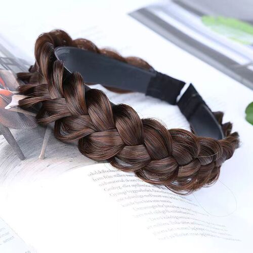 Braided wig headband, one-piece handmade fishbone braided headband, Internet celebrity new braided hairpin for women