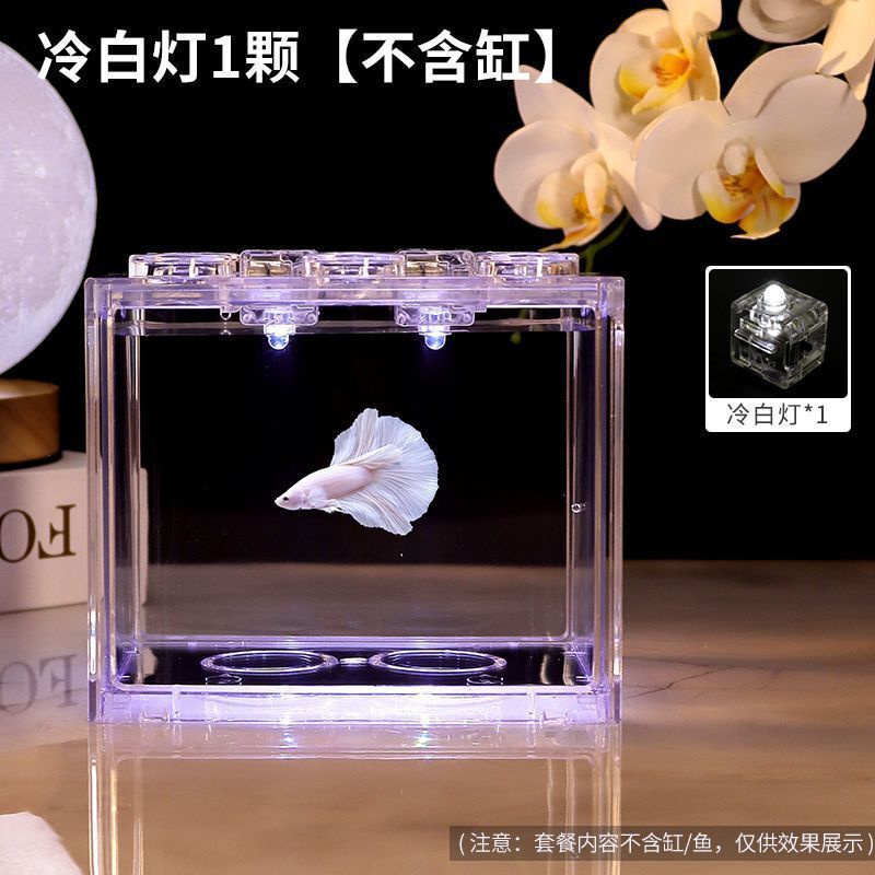 斗鱼生态缸泰国斗鱼缸高清积木盒家用小型桌面办公室造景带灯微|undefined