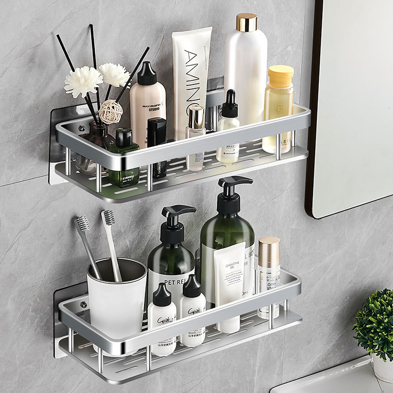 Baño Cocina rack de almacenamiento sin punzonado ventosa rack de almacenamiento rectangular sin costura