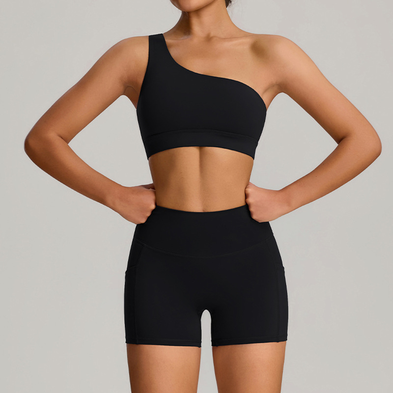 ヨーロッパとアメリカの新しいタイトなヨガ服スーツ速乾性通気性ヌードフィットネス服女性の屋外ランニングスポーツウェアスーツ|undefined
