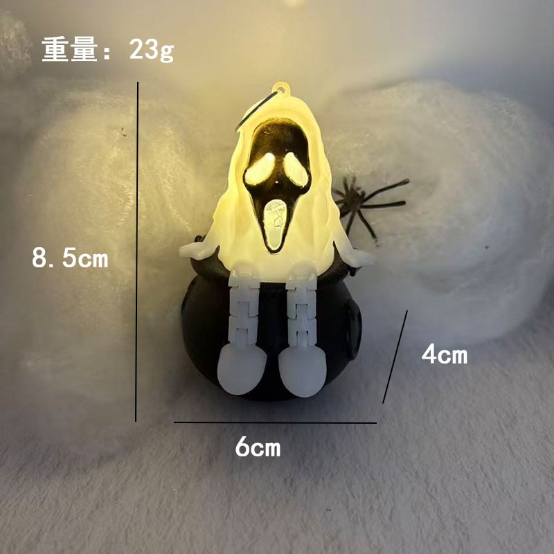 Halloween fantasma luces decorativas de terror colorido LED vela electrónica luz de noche ángel cara cara calabaza luz