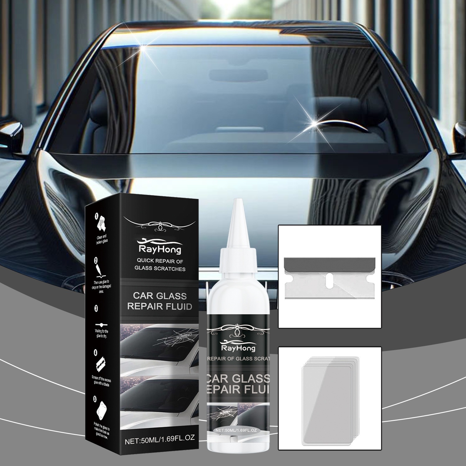 Rayhong Car Glass Care Glue Glass Nano Repair Liquid Quick Crack Repair Glass Care Glue