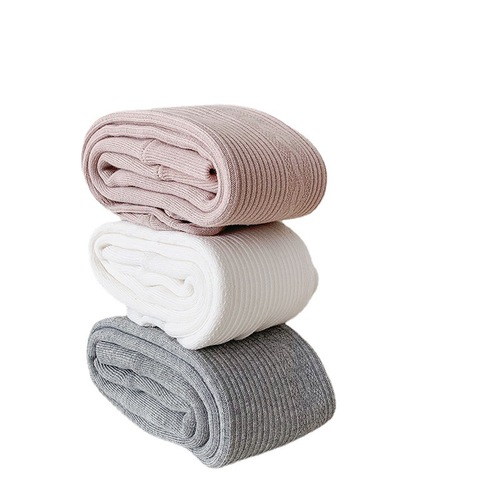 Girls' leggings autumn and winter plus velvet baby pantyhose baby warm solid color children's pantyhose thickened one-piece pants