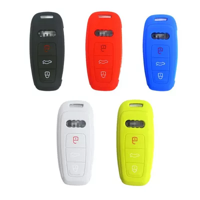 Suitable for Audi car key case folding A6L imported A7 A8 car remote control key case silicone protective case (Car key bag) - bone-bag-black