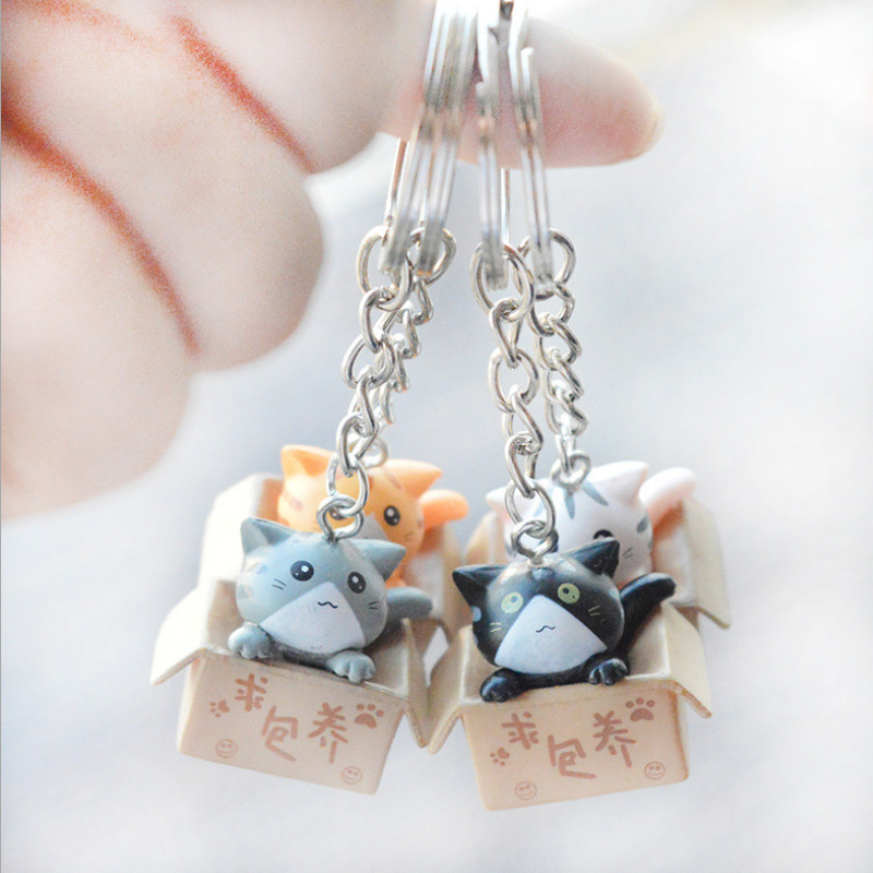 Lindo gato de dibujos animados llavero colgante creativo personalizado promoción actividad pequeño regalo puesto suministro al por mayor