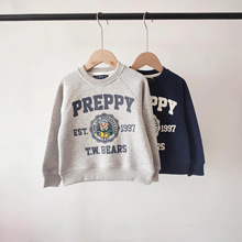 G23冬款 韩版童装国内专柜外贸尾单男童2色印花加绒卫衣TTMA238T7