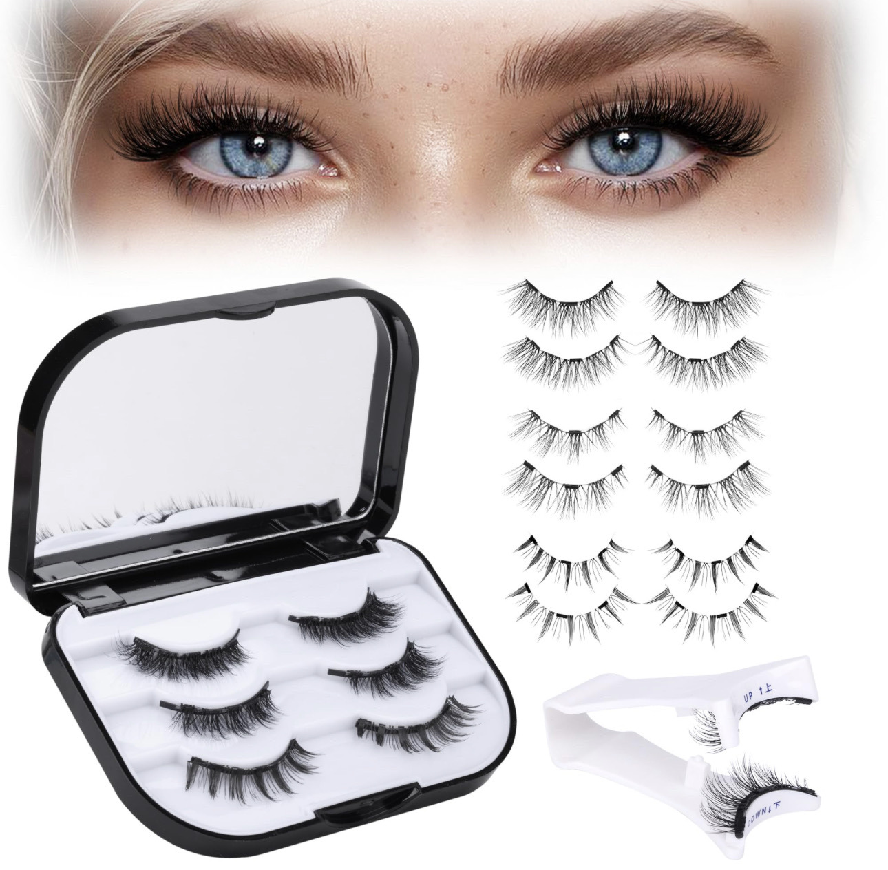 검은색 사각형 상자 3쌍 세트