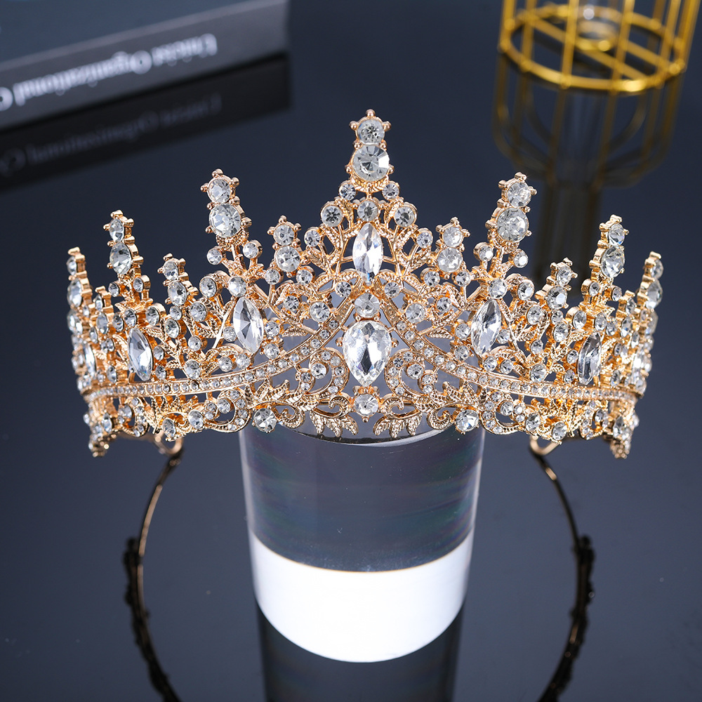 Diadema de Novia con Corona, Estilo Europeo y Americano, Accesorios para Vestido de Novia, Elegante, con Cristales, Accesorios para el Cabello, Venta al por Mayor