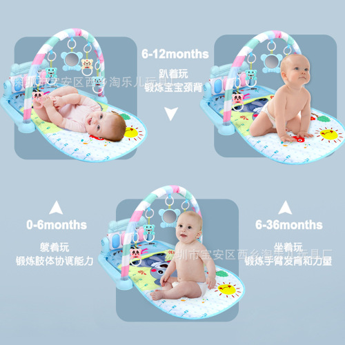 Cross-border baby foot piano fitness frame toy 0-1 year old baby newborn piano game mat crawling mat wholesale