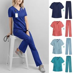 Brushing gloves women's oral doctor work uniform short-sleeve men's handwashing clothes dental operating room beauty salon nurse uniform