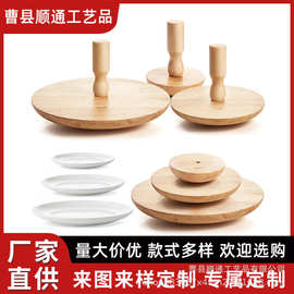 跨境新款木制陶泥模具 木质多规格陶模带手柄DIY模具压盘模具