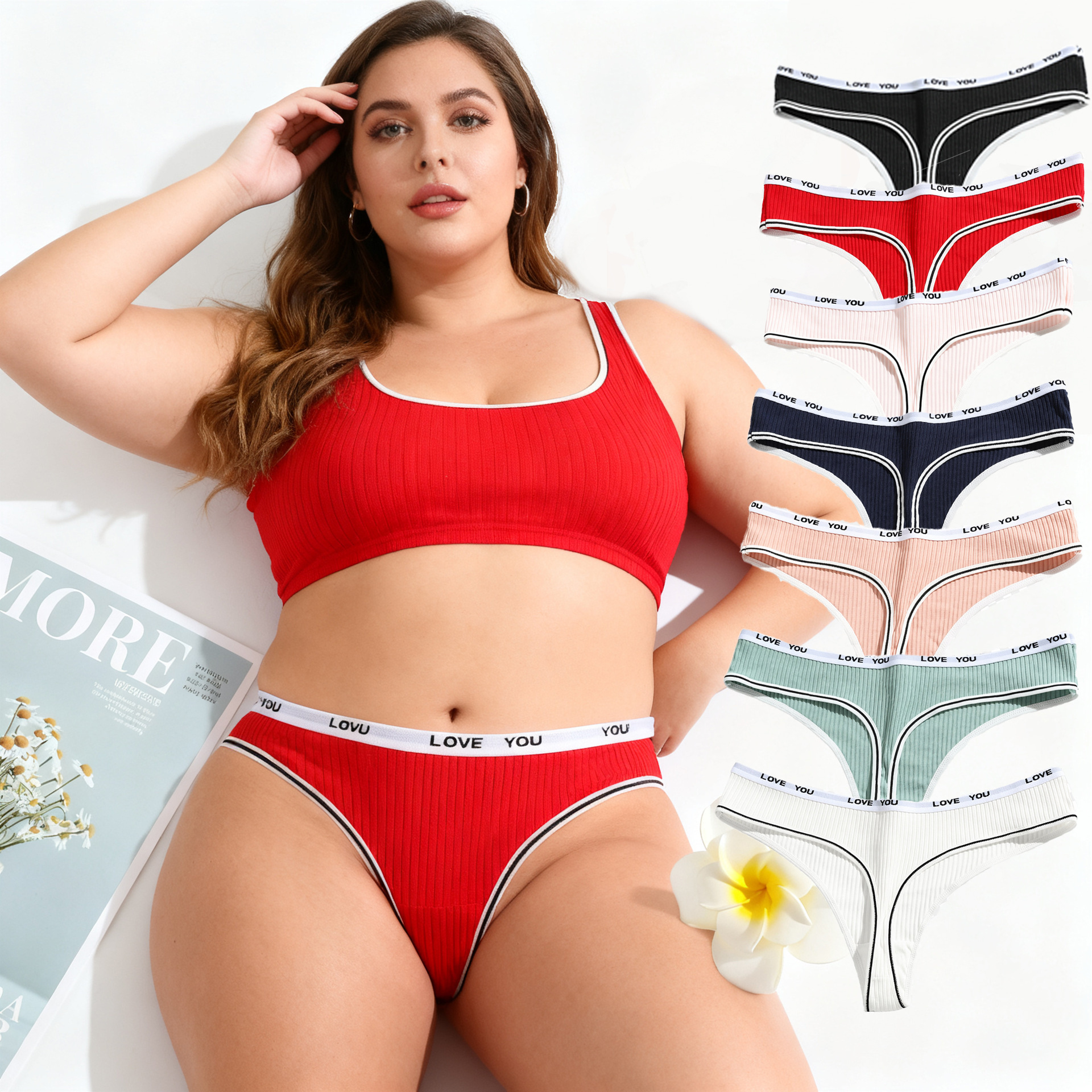 Nueva ropa interior en forma de tanga para niñas, tanga con hilo de abdomen cómodo, tanga de algodón transpirable de cintura baja para mujer, una pieza de cabello