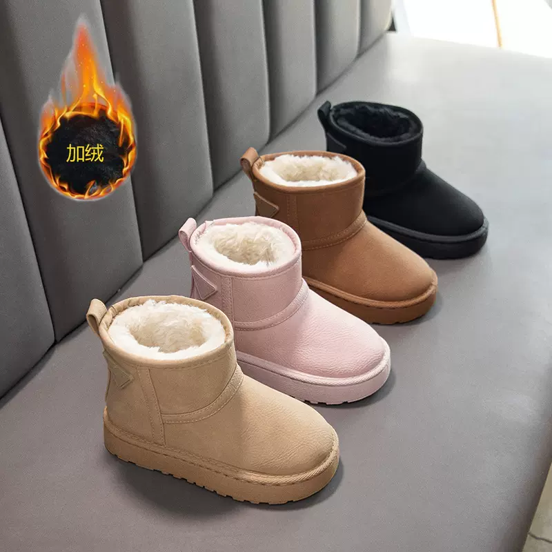男女童雪地靴2025冬季加绒加厚保暖女宝面包鞋儿童棉鞋子冬款防滑