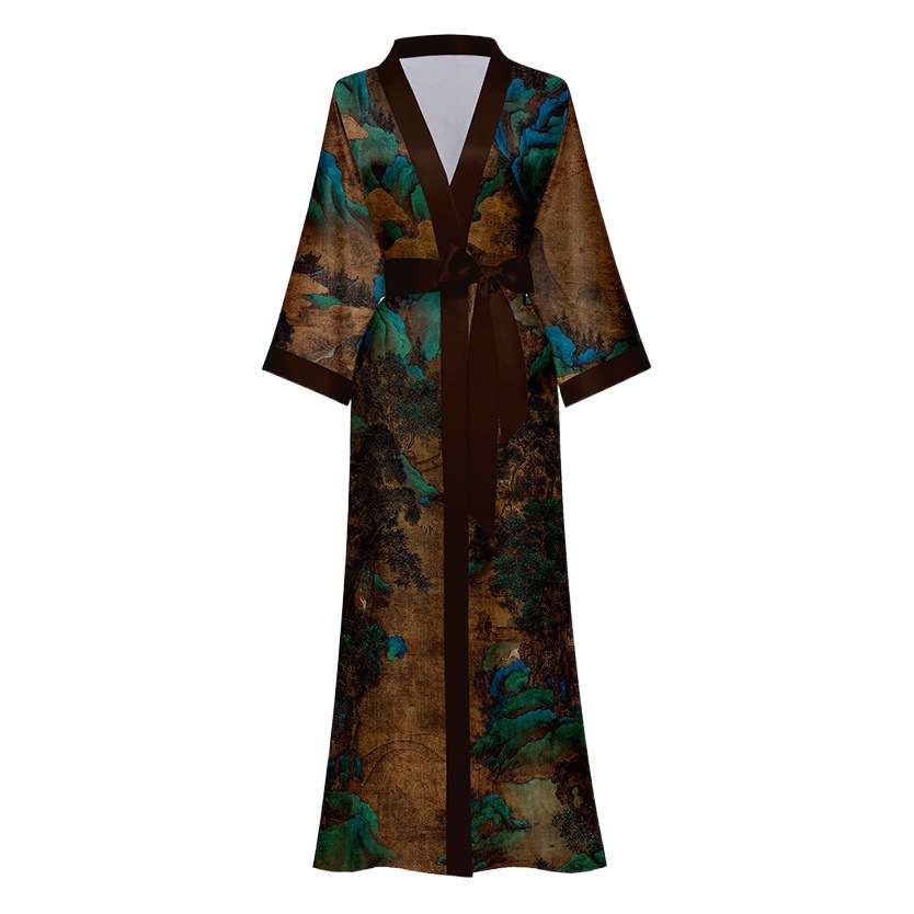 Yaoting 2024 nuevo pijamas camisón para las mujeres primavera y verano Xiaowei Dan satén rojo de lujo con cordones mañana bata de baño WP2669