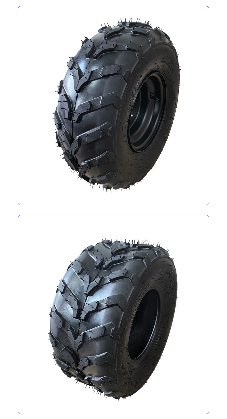 Treaded rubber tire 16x 8-7inch treaded four-wheel beach kart tire and wheel hub assembly supplied by manufacturer