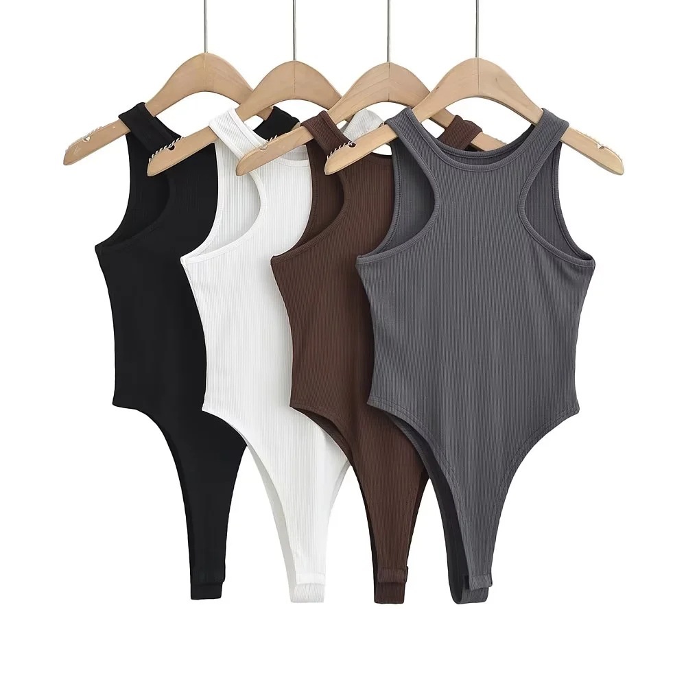 辣妹夏季新品歐美前圓後工字背兩面穿彈力緊身高腰吊帶連體衣