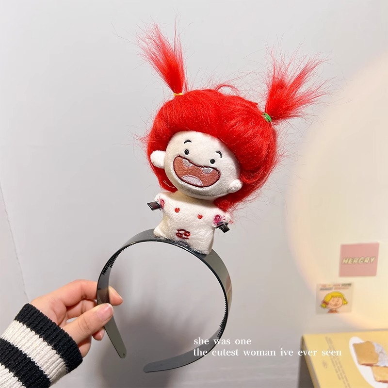 Divertido diadema diente perdido algodón muñeca Linda diversión casera pequeña muñeca horquilla clip tocado novedad