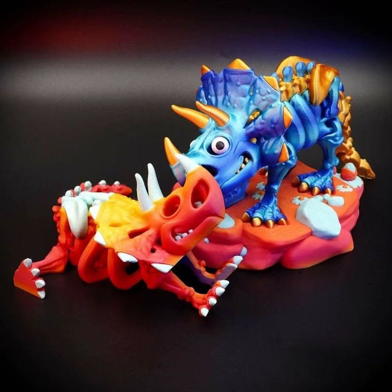 3D打印三角恐龙夜光儿童创意玩具关节可动鱼缸造景手办摆摊爆|undefined