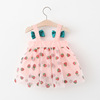 Summer strawberry, slip dress, cute small princess costume with bow, 2021 years, new collection, cloud