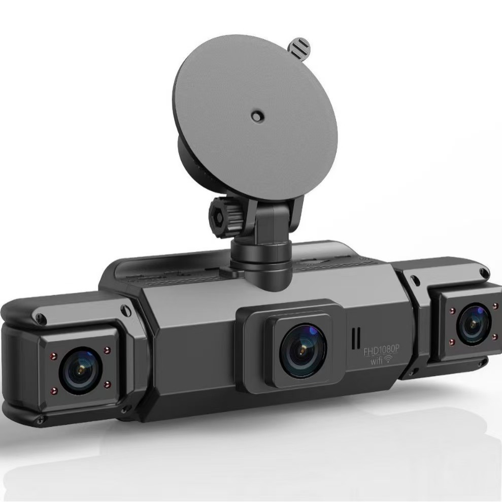 360-Degree Panoramic Driving Recorder, Four-Lens High-Definition Night Vision 1080P, Parking Monitoring, Mobile Phone Connectivity