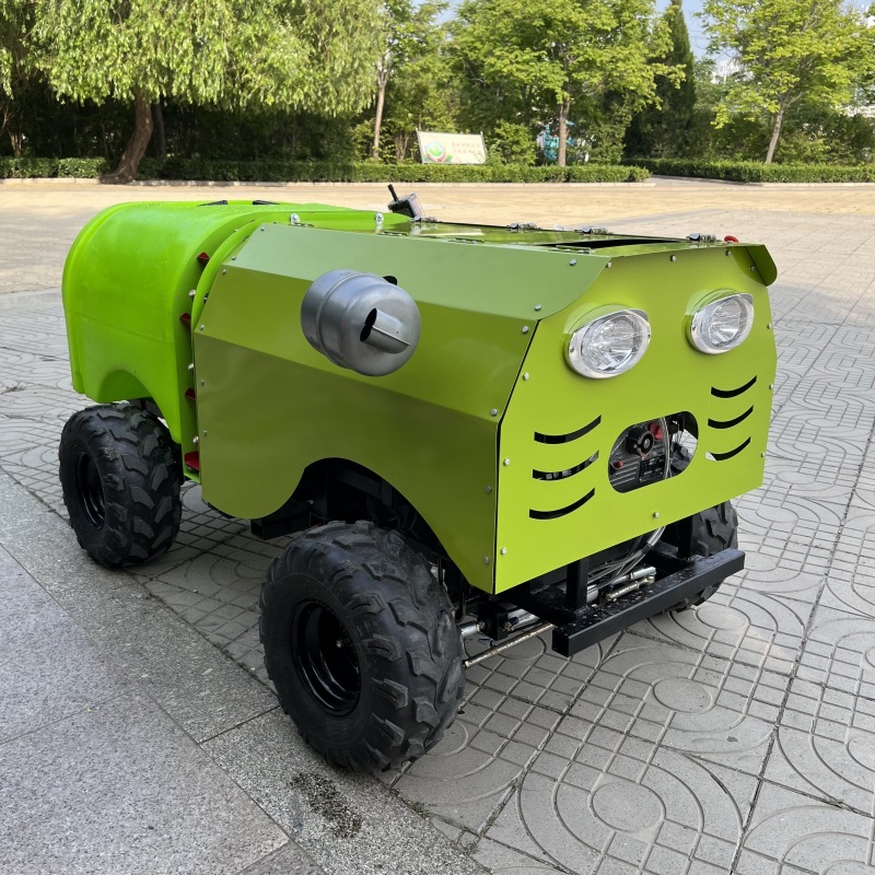 远程操控果园打药机 自走式遥控风送打药车 四驱水冷动力喷雾机
