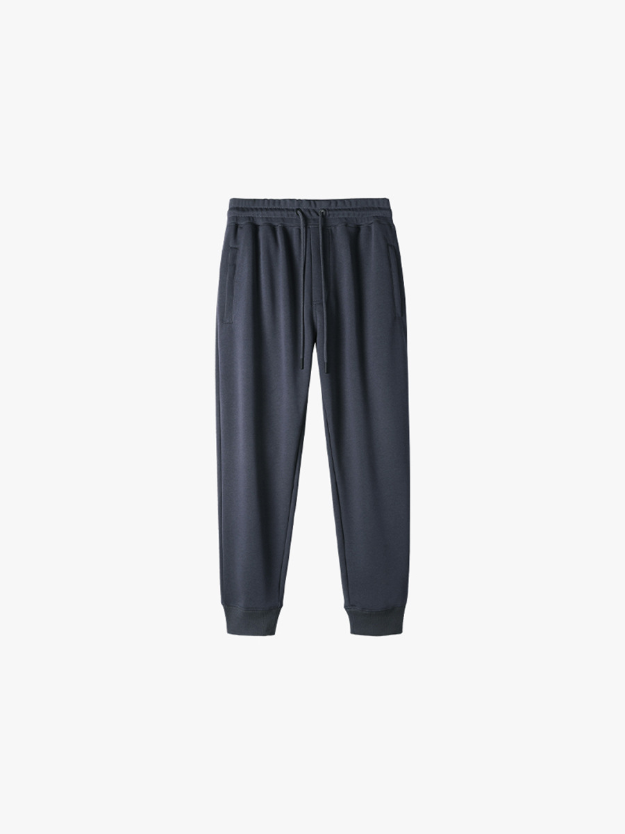 300g tela antibacteriana cremallera casual sweatpants hombres de alta cintura punto pantalones otoño nueva pareja básica