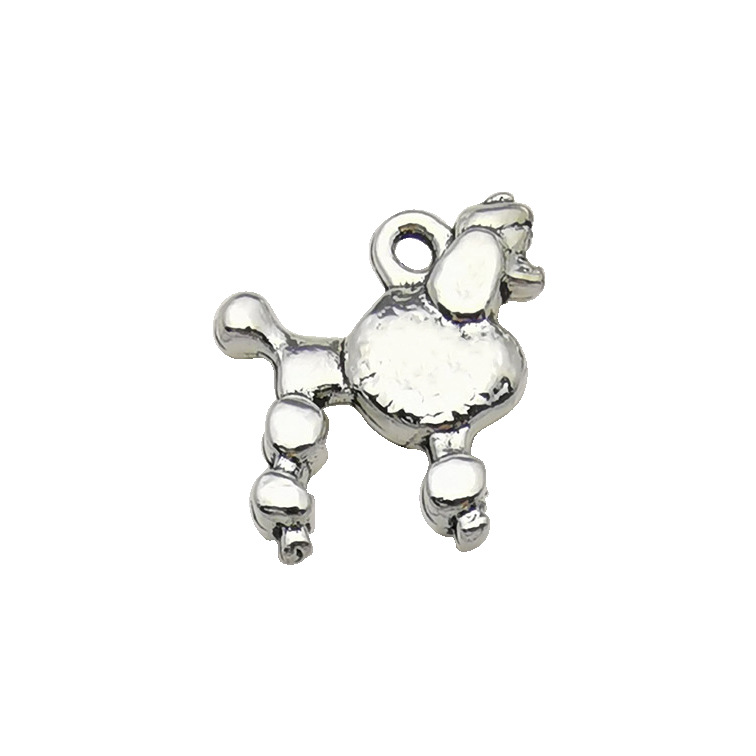 Venta caliente de fábrica 1 caniche plata Xizanga accesorios colgante DIY accesorios animales antiguos plata cachorro hueso pata