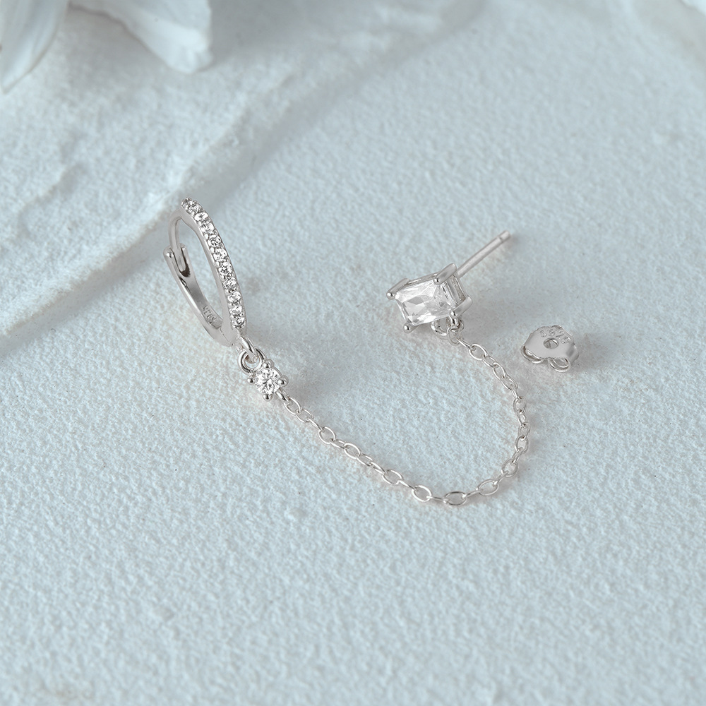6g Weight Zircon Inlay Material Drop Earrings Classification 1 Piece Quantity Daily Occasion 925 Sterling Silver Material Geometric, Heart Shape, Solid Color Pattern Women's Gender Tassel, Plating, Inlay Design Simple Style Style 1 Piece 925 Sterling Silver Zircon Geometric Heart Shape Solid Color Drop Earrings 4