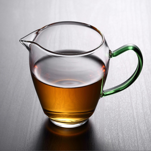 High-borosilicate glass fair cup tea set, teapot, tea strainer accessory, exquisite colorful-handle household tea divider.