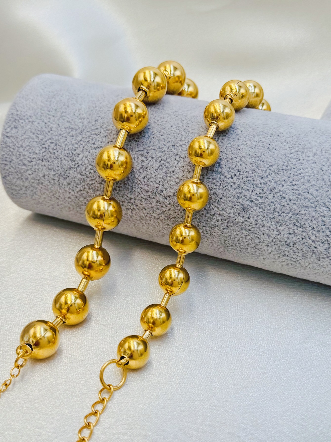 Unisex Gender Vacation Classic Style Solid Color 304 Stainless Steel Ball Chain Bracelets In Bulk