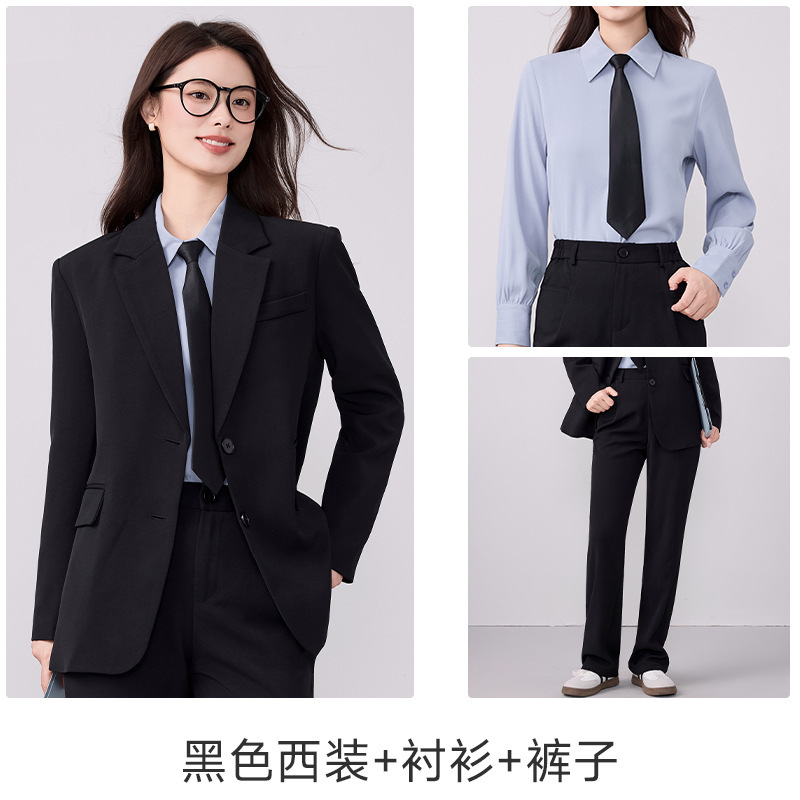 2025秋冬新款灰色西装外套女职业装大学生面试正装高级感西服套装|undefined