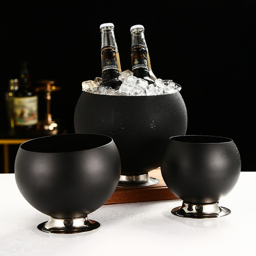 Nordic style portable ice bucket bar KTV stainless steel ice bucket ice bucket champagne red wine foreign wine ice bucket