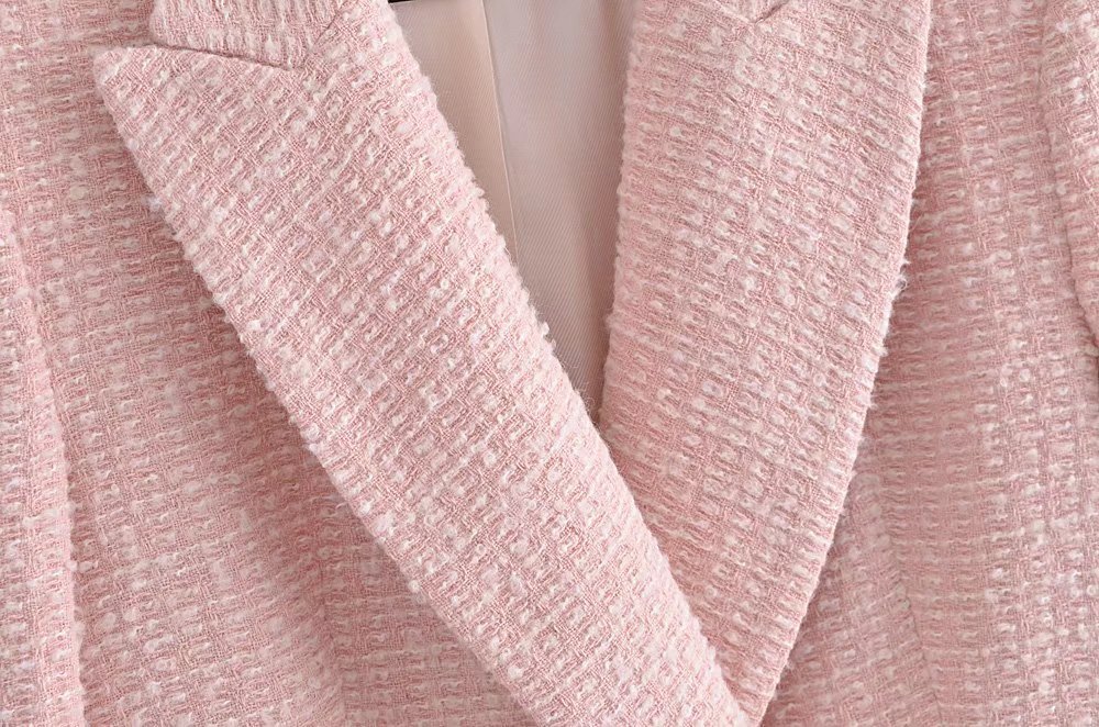 Textured Double-Breasted Casual Blazer Suit NSLQS101269