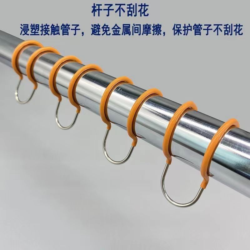 304不锈钢防风晾衣架阳台固定卡扣室外晾衣杆防滑卧室挂钩圆管