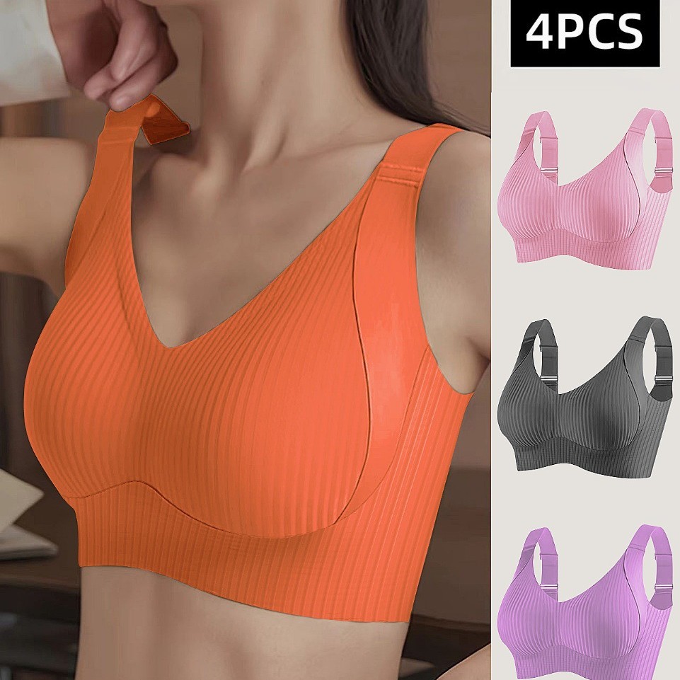 Cross-Border Xiyin Seamless Micro-Sculpting Lifting Soft Support Wide Shoulder Underwear for Women with Big Breasts Showing Small Size Without Steel Rims Push-Up Large Size