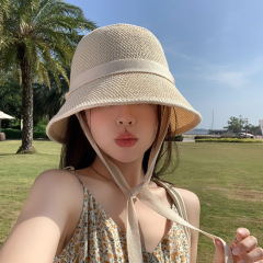 韓国版の夏の帽子の女性の百合網の目の漁師の帽子の屋外の旅行の日よけの帽子のかわいい柔らかい妹の盆の帽子の潮