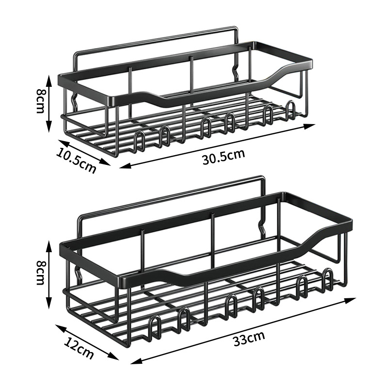 Estante de almacenamiento para baño de Amazon, arte en hierro, organizador de pared sin taladro para jabón y artículos de tocador.