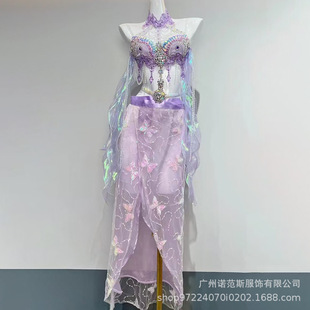 Zixia Fairy Fantasy Organza Vacation Wind dress Electric Syllable tutu Skirt edc Women's Group Stage Song Suit