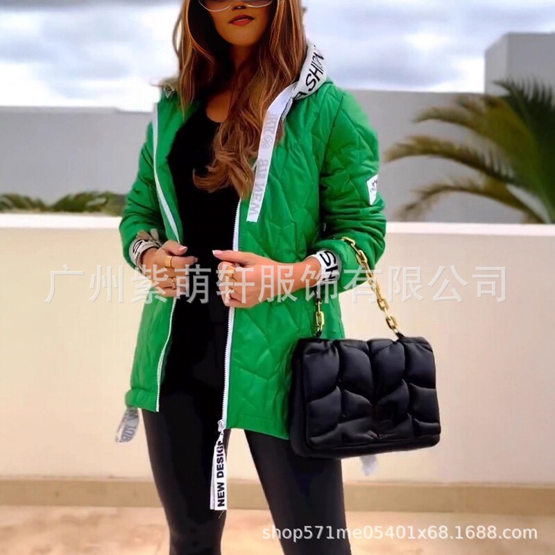 2025独立站跨境女装棉服秋冬新款时尚欧美短款休闲连帽棉衣外套|undefined