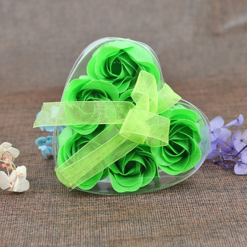 Transfronterizos 6 flores de jabón rosa caja de flores regalos pequeños regalos prácticos flores de jabón flores de simulación flores de jabón