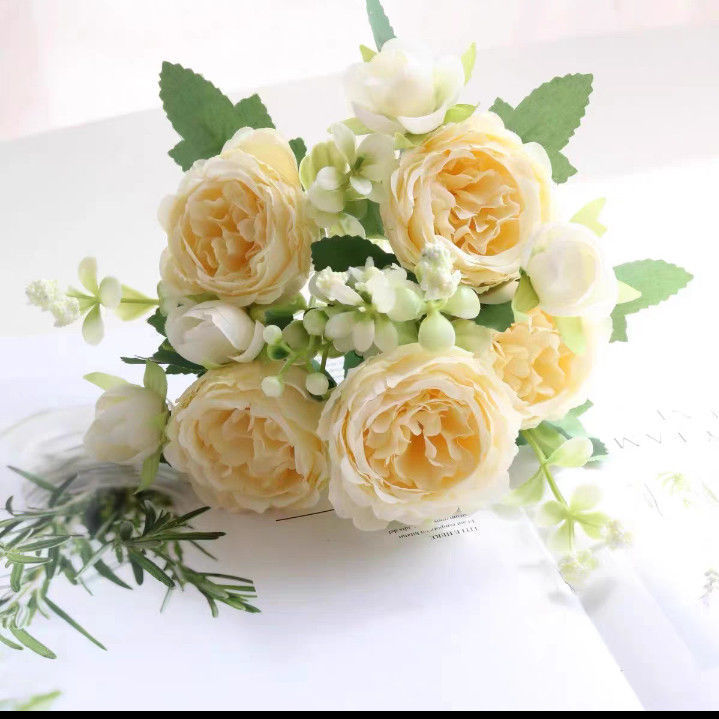 ！玫瑰绣球花花假花客厅餐桌装饰摆设塑料花拍照道具套装|undefined