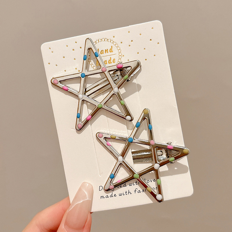 Coreana lateral frange clip de cabello de la frente de mujer sensación avanzada 2025 nuevo toque de dopamina clip de boca de pato